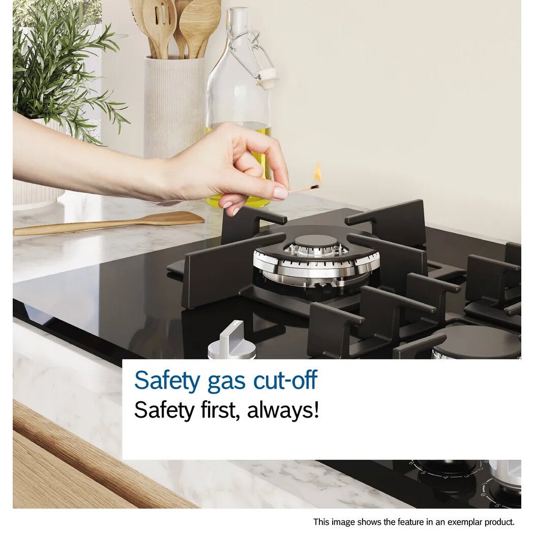 Bosch PCS7A5I90 Series 6 5 Burner Gas Hob, Stainless Steel