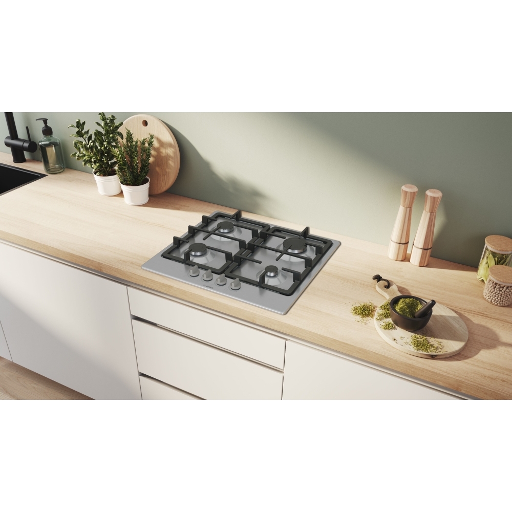 Bosch PGP6B5K90 Series 4 4 Burner Gas Hob, Stainless Steel