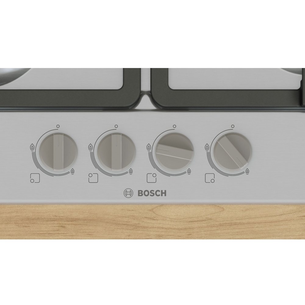 Bosch PGP6B5K90 Series 4 4 Burner Gas Hob, Stainless Steel