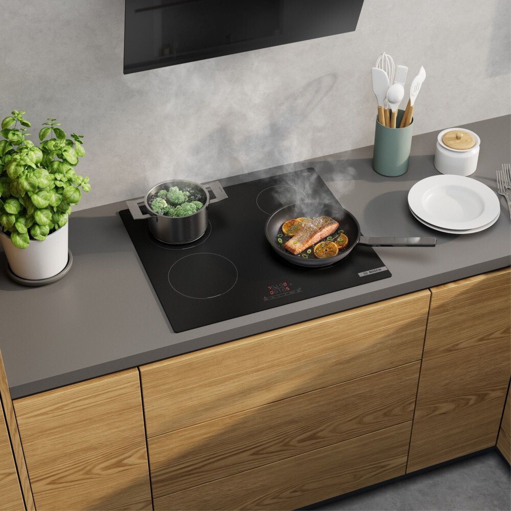 Bosch PIE61ABB5E Series 4 59cm Induction Hob, Black