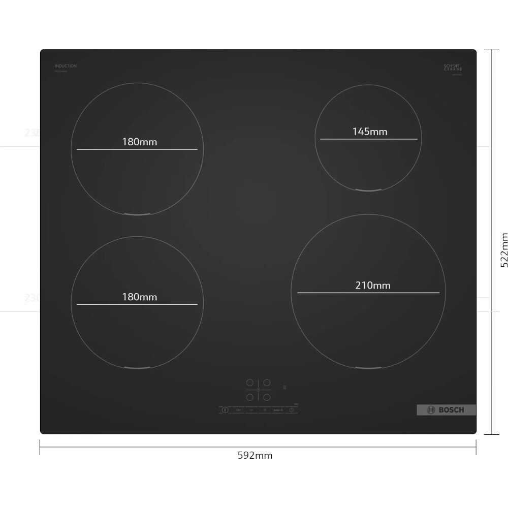 Bosch PIE61ABB5E 59cm Induction Hob, Black