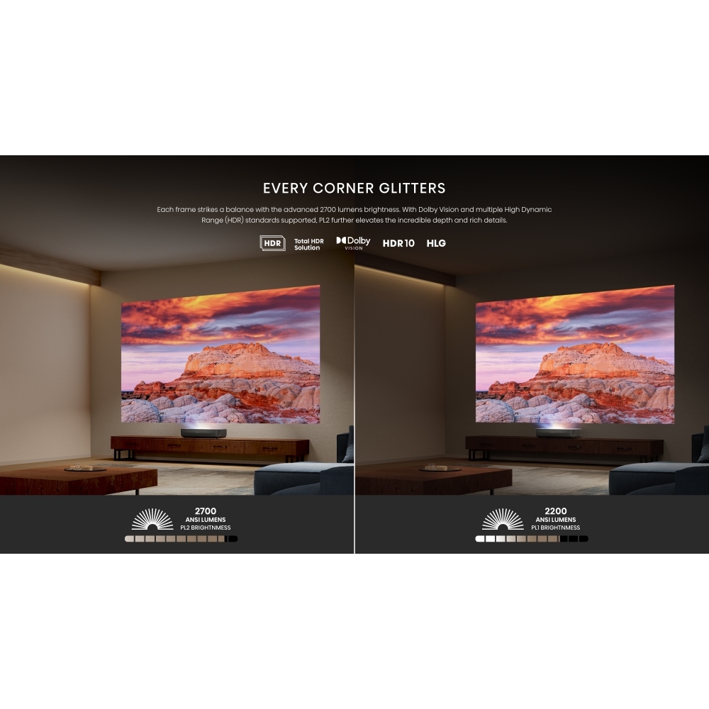 Hisense PL2TUK Series PL2 Smart Laser Cinema 4K, 4K Ultra HD, Black