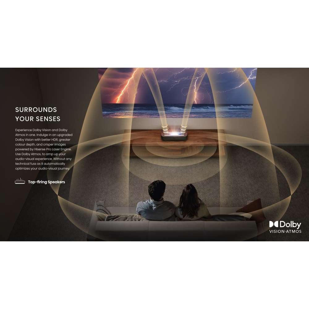 Hisense PL2TUK Series PL2 Smart Laser Cinema 4K, 4K Ultra HD, Black