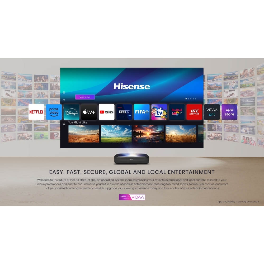 Hisense PL2TUK Series PL2 Smart Laser Cinema 4K, 4K Ultra HD, Black