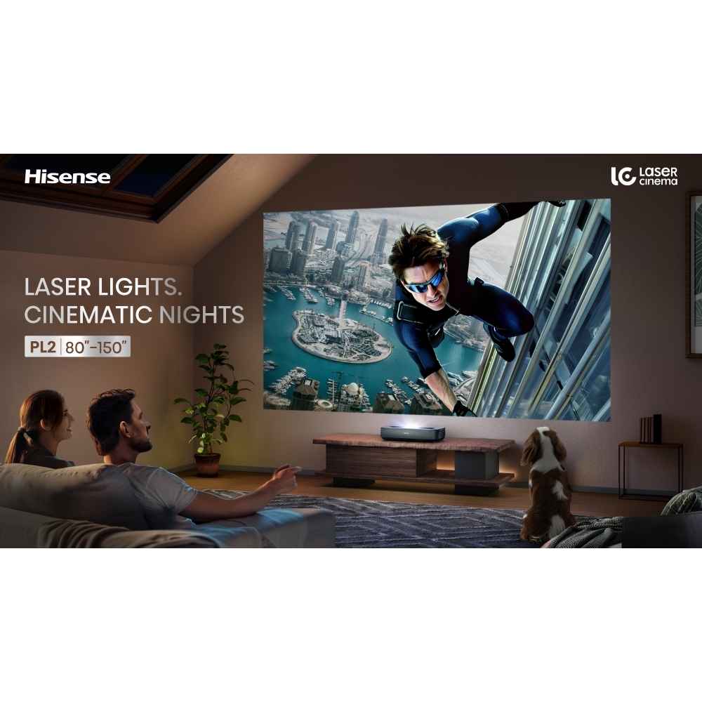 Hisense PL2TUK Series PL2 Smart Laser Cinema 4K, 4K Ultra HD, Black
