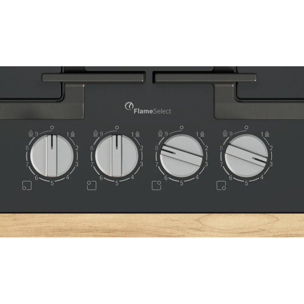 Bosch PPP6A6I40 Series 6 59cm 4 Burner Gas Hob, Black