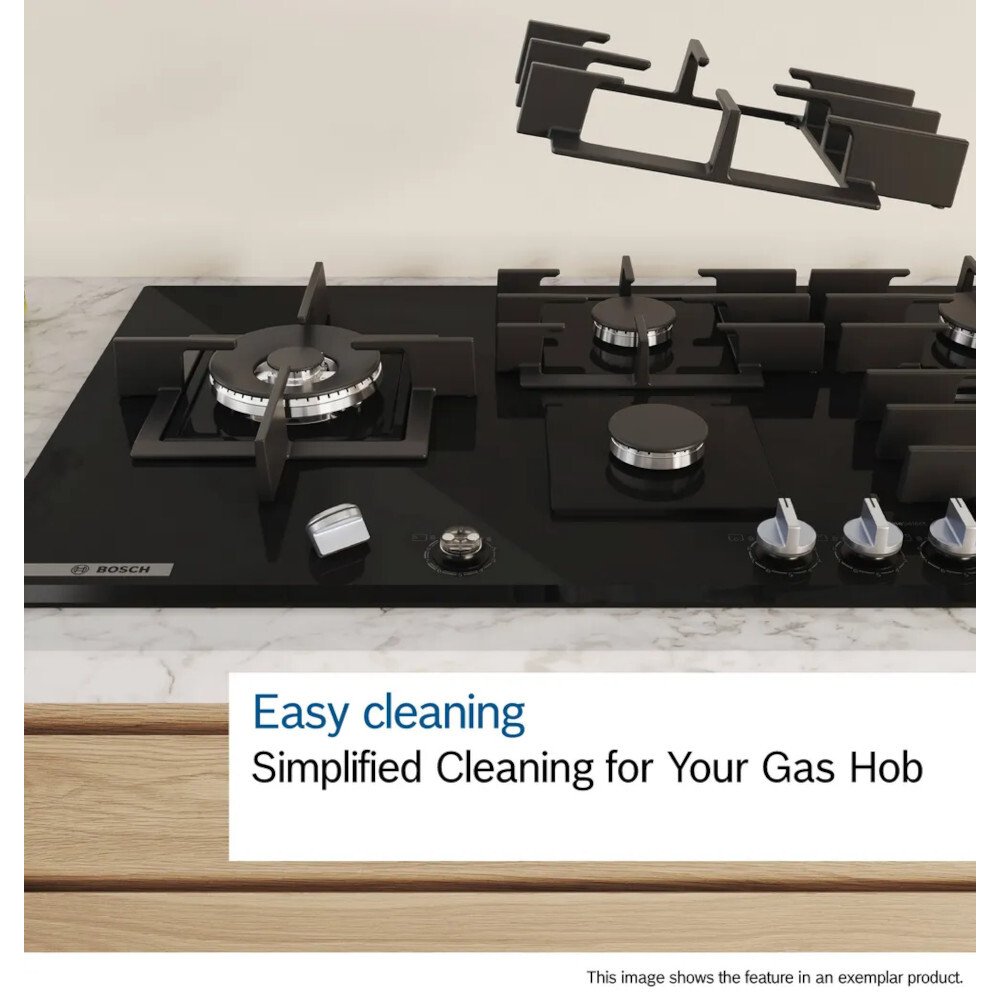 Bosch PPP6A6I40 Series 6 59cm 4 Burner Gas Hob, Black