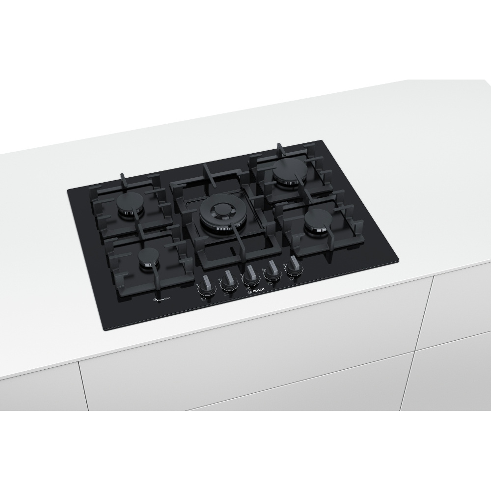 Buy Bosch Serie 6 PPQ7A6B90 5 Burner Gas Hob Black on Glass Marks