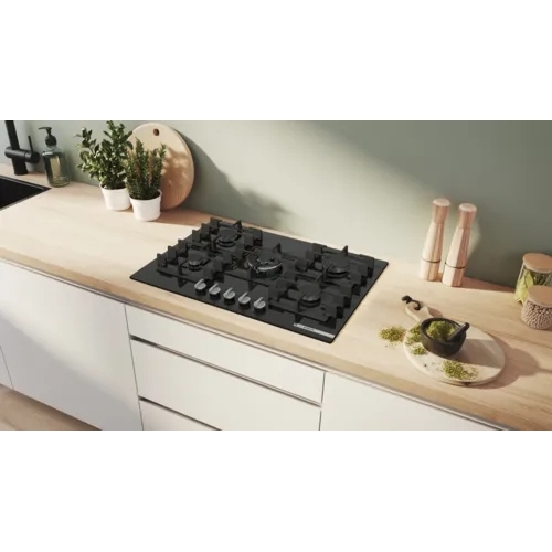 Bosch PPQ7A6I40 Series 6 75cm 5 Burner Gas Hob, Black