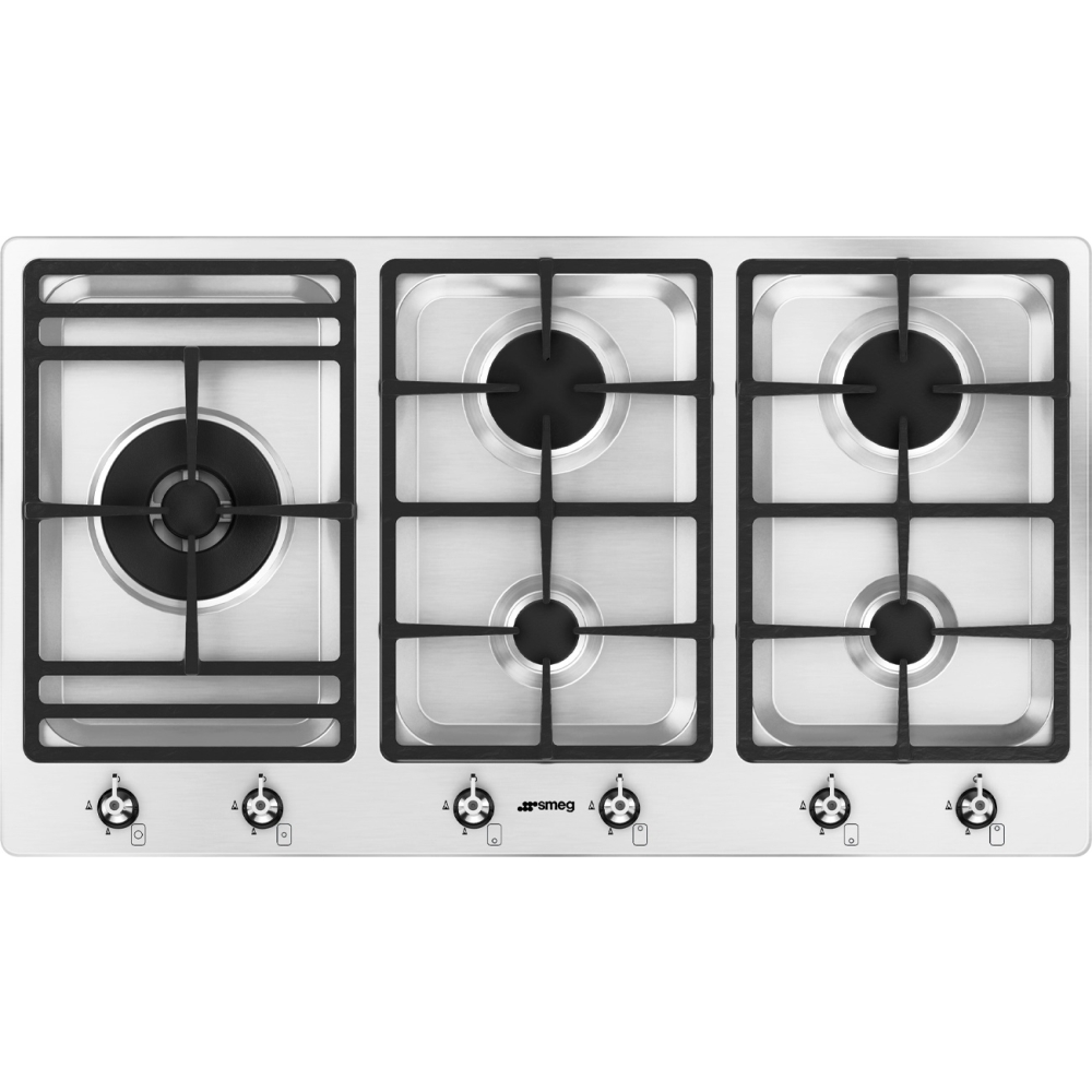 Smeg PS9062 Classic 90cm 5 Burner Gas Hob, Stainless Steel