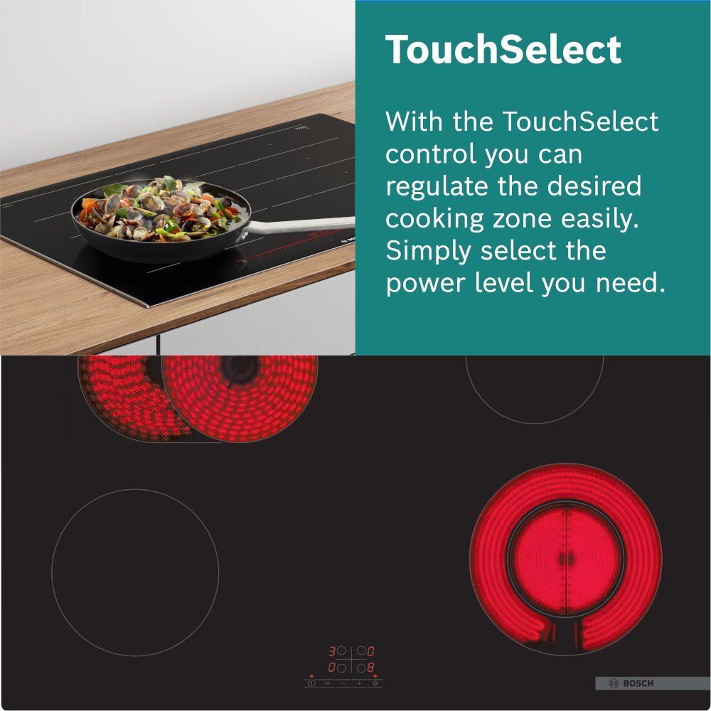 Bosch PUG61RAA5B Series 2 59cm Induction Hob, Black