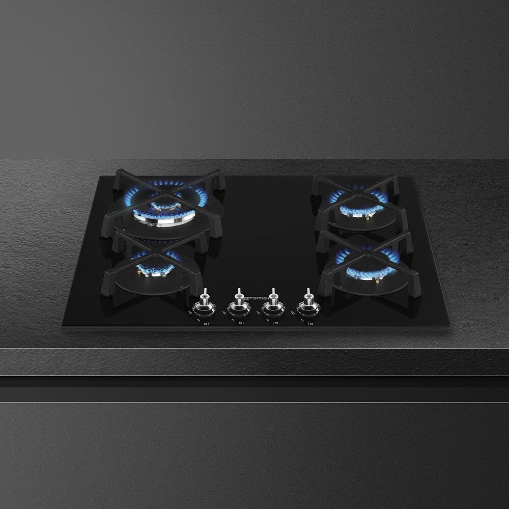 Smeg PV364N Classic 60cm 4 Burner Gas Hob, Black