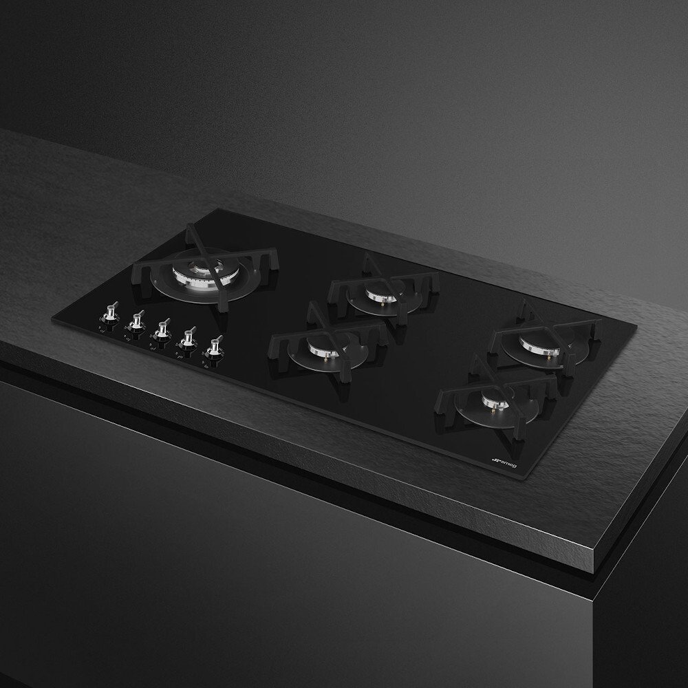Smeg PV395LN Classic 90cm 5 Burner Gas Hob, Black