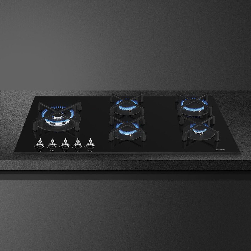 Smeg PV395LN Classic 90cm 5 Burner Gas Hob, Black