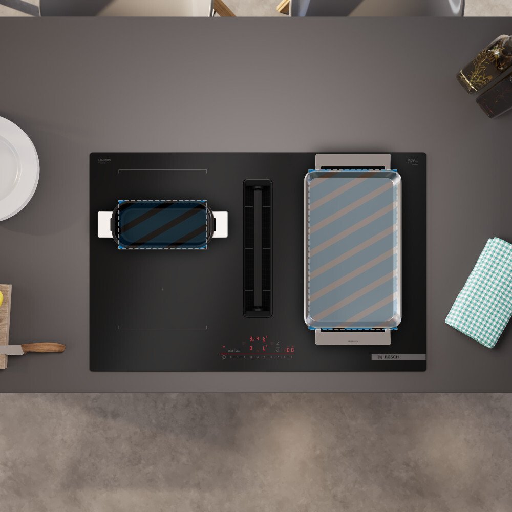 Bosch PVQ81AH26E Series 6 80cm Vented Hob, Black, B Rated