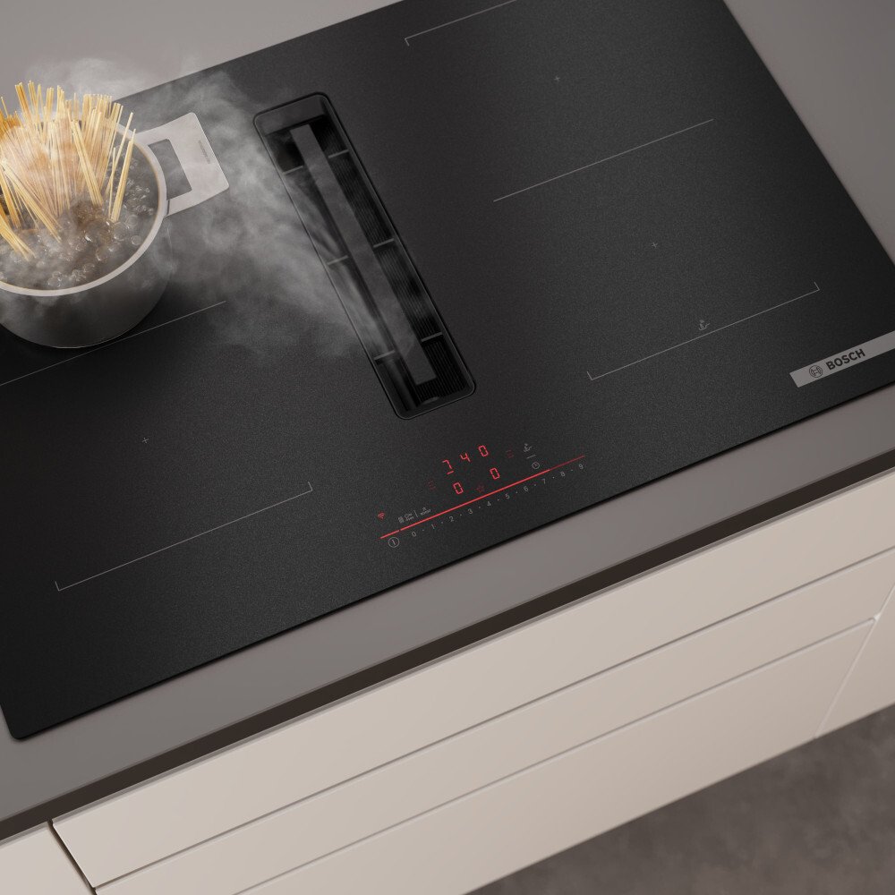 Bosch PVQ81AH26E Series 6 80cm Vented Hob, Black, B Rated