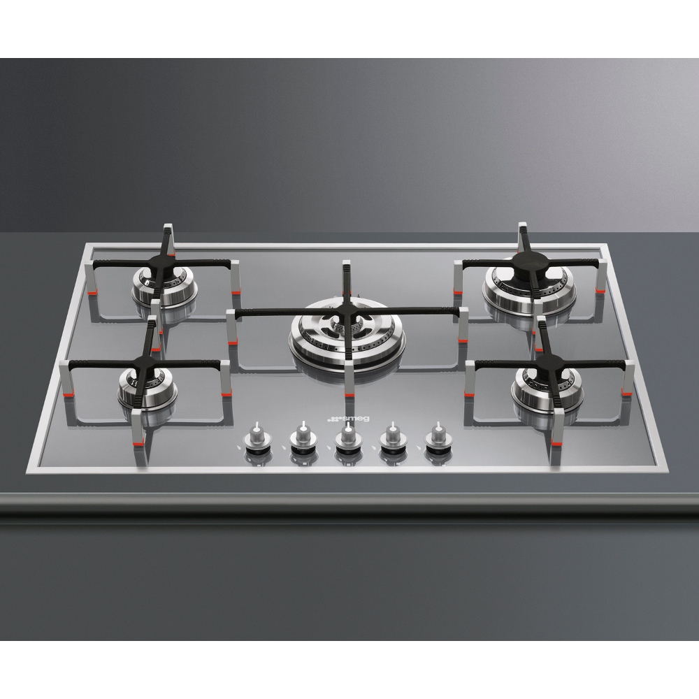 Buy Smeg Linea PVS750 5 Burner Gas Hob (PVS750) Silver Glass Marks