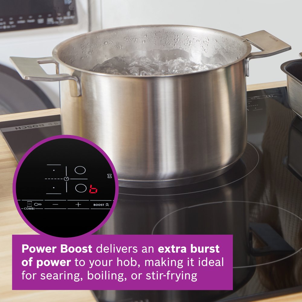 Bosch PWP611BB5B Series 4 59cm Induction Hob, Black