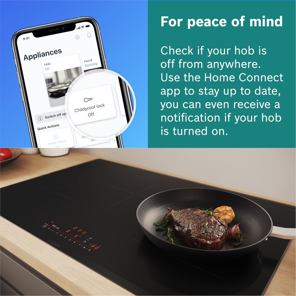 Bosch PXV831HC1E Series 6 80cm Induction Hob, Black