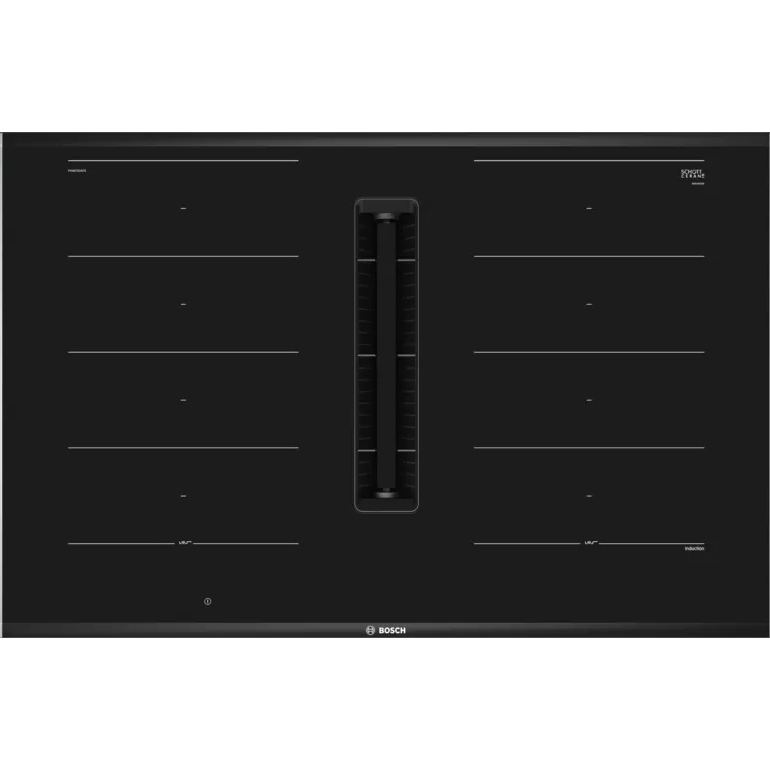 Bosch PXX875D67E Serie 8 82cm Induction Hob with Extractor, Black, B Rated