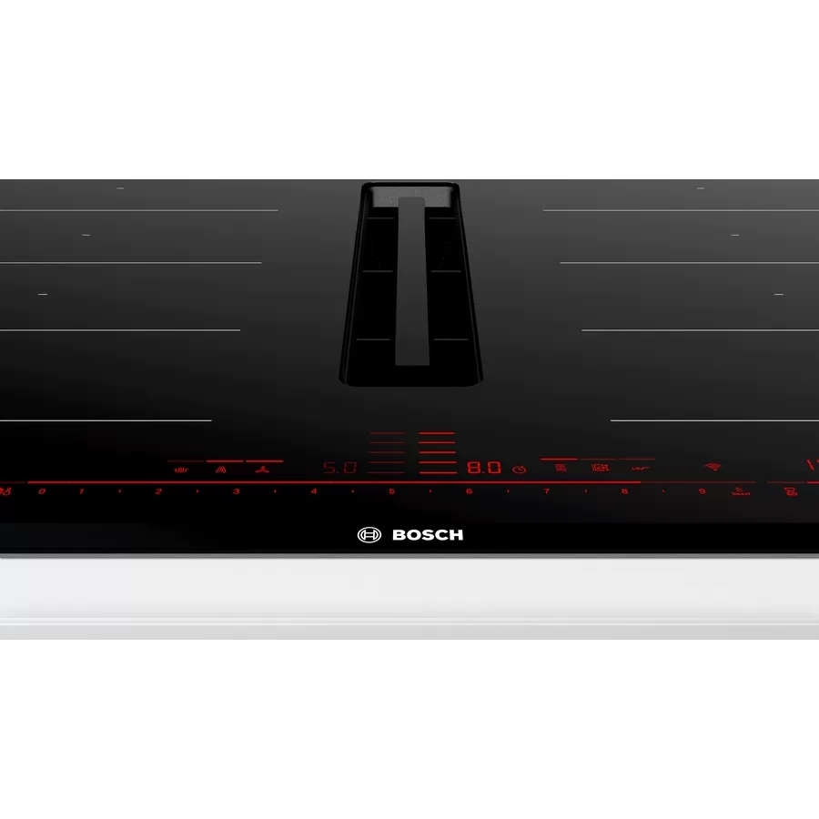 Bosch PXX875D67E Serie 8 82cm Induction Hob with Extractor, Black, B Rated