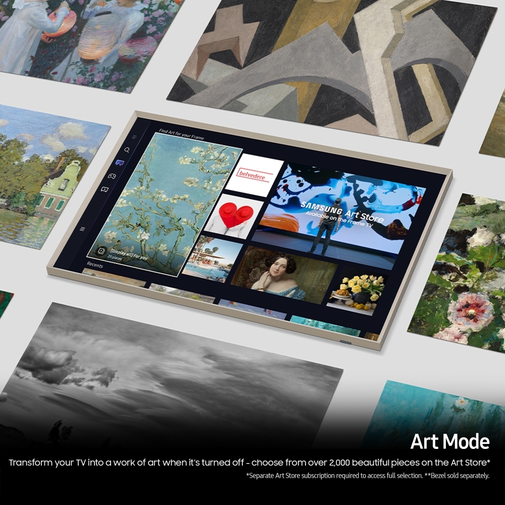 Samsung QE32LS03CBUXXU 32" The Frame Art Mode QLED Full HD HDR Smart TV, Black, F Rated