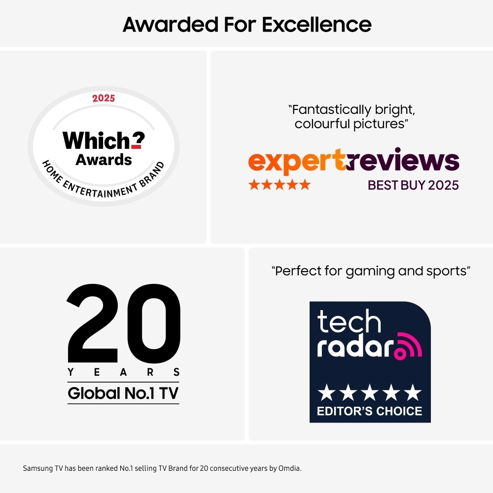 Samsung QE50QN90FATXXU 50" Neo QLED Smart Television, 4K Ultra HD, Black, F Rated