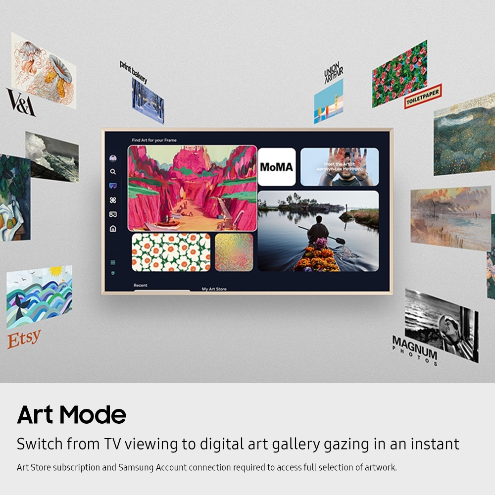 Samsung QE55LS03FAUXXU 55" QLED Smart Television, 4K Ultra HD, Black, G Rated