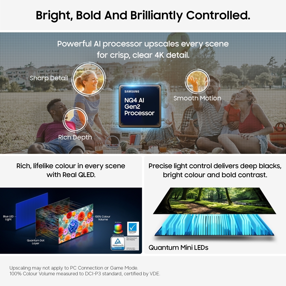 Samsung QE65QN80HAUXXU 65" Neo QLED Smart Television, 4K Ultra HD, Black, E Rated