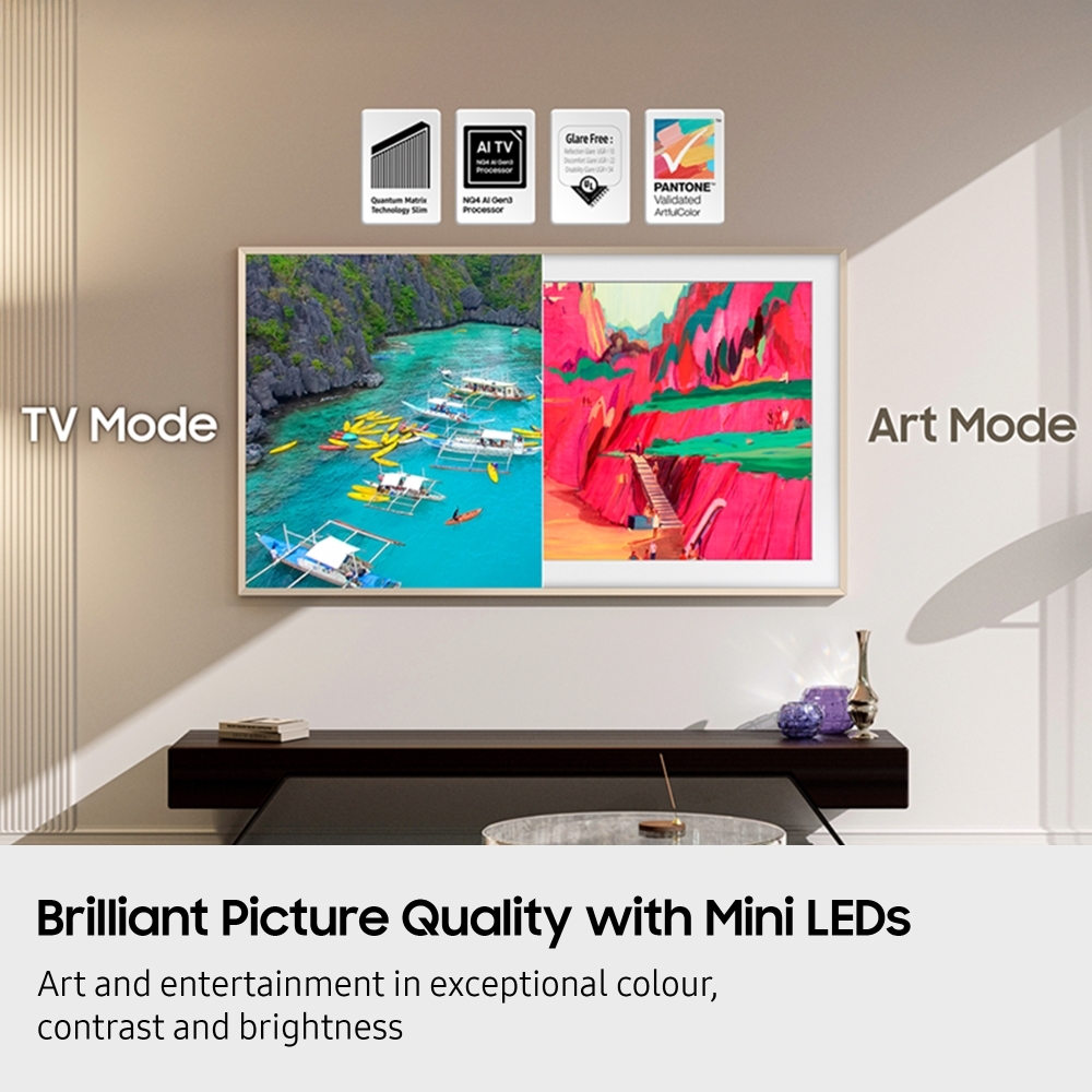 Samsung QE75LS03FWUXXU 75" QLED Smart Television, 4K Ultra HD, Black, G Rated