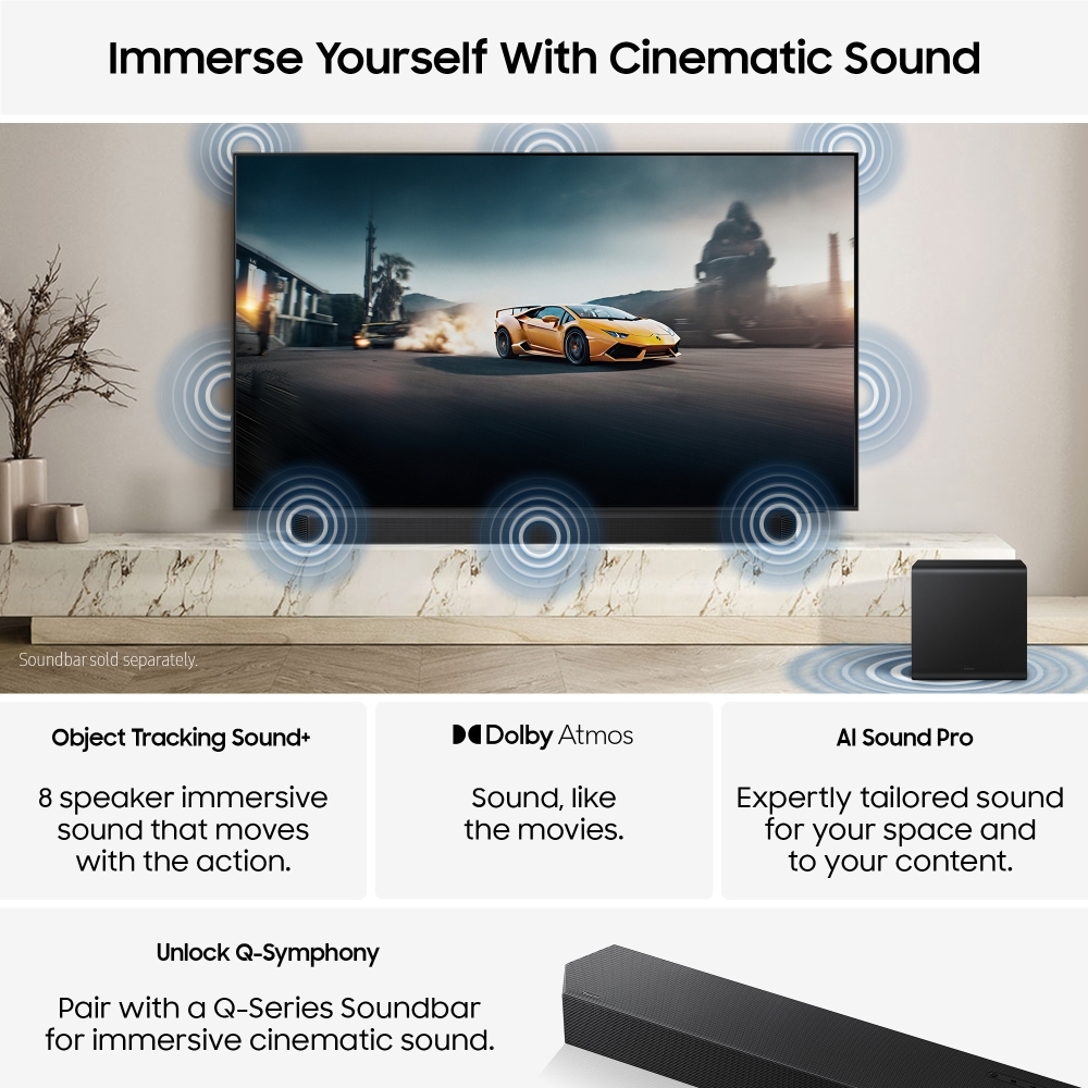 Samsung QE83S95FAEXXU 83" OLED Smart Television, 4K Ultra HD, Black, G Rated