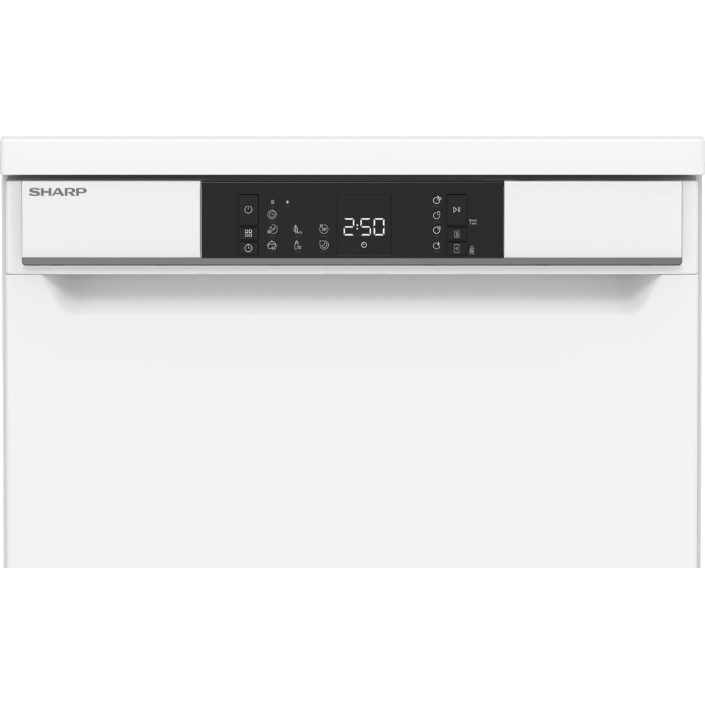 Sharp QW-NA1FF45D6W-EN Dishwasher, 16 Place Settings, White, D Rated