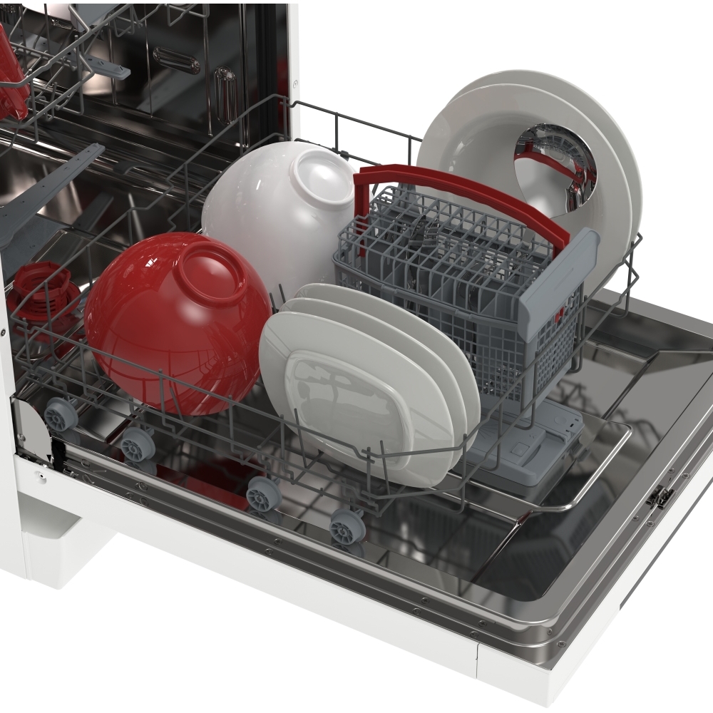 Sharp QW-NA1FF47D3W2-EN Dishwasher, 13 Place Settings, White, D Rated