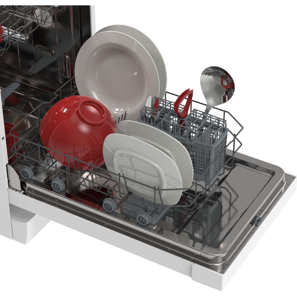 Sharp QW-NS1EF49E0W-EN Slimline Dishwasher, 10 Place Settings, White, E Rated