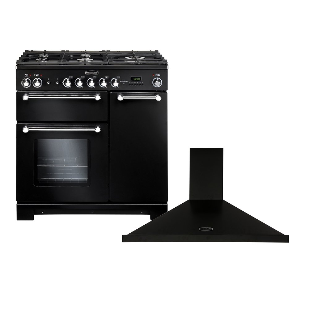 Rangemaster Kitchener Gas Range Cooker & Hood Pack, A+ Rated