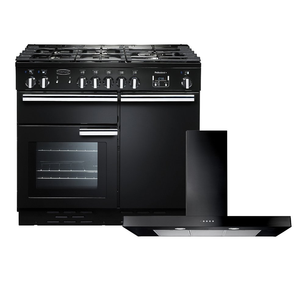 Rangemaster Professional Plus  Dual Fuel Range Cooker & Hood Pack, A Rated