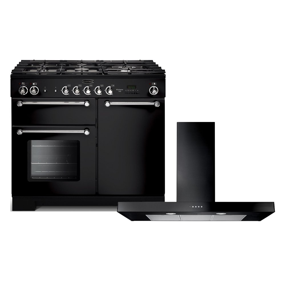 Rangemaster Kitchener Dual Fuel Range Cooker & Hood Pack, A Rated
