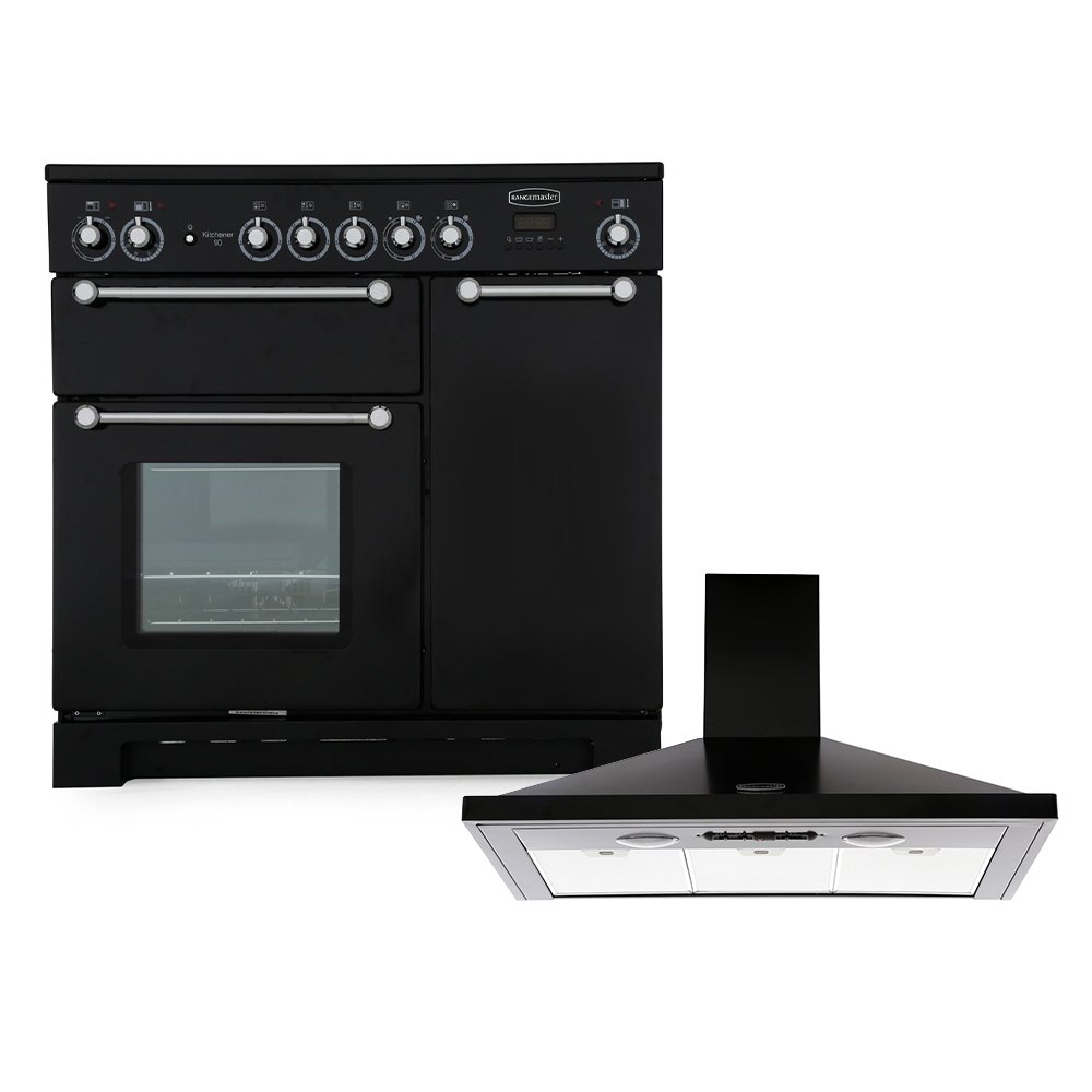 Rangemaster Kitchener Ceramic Range Cooker & Hood Pack, A Rated