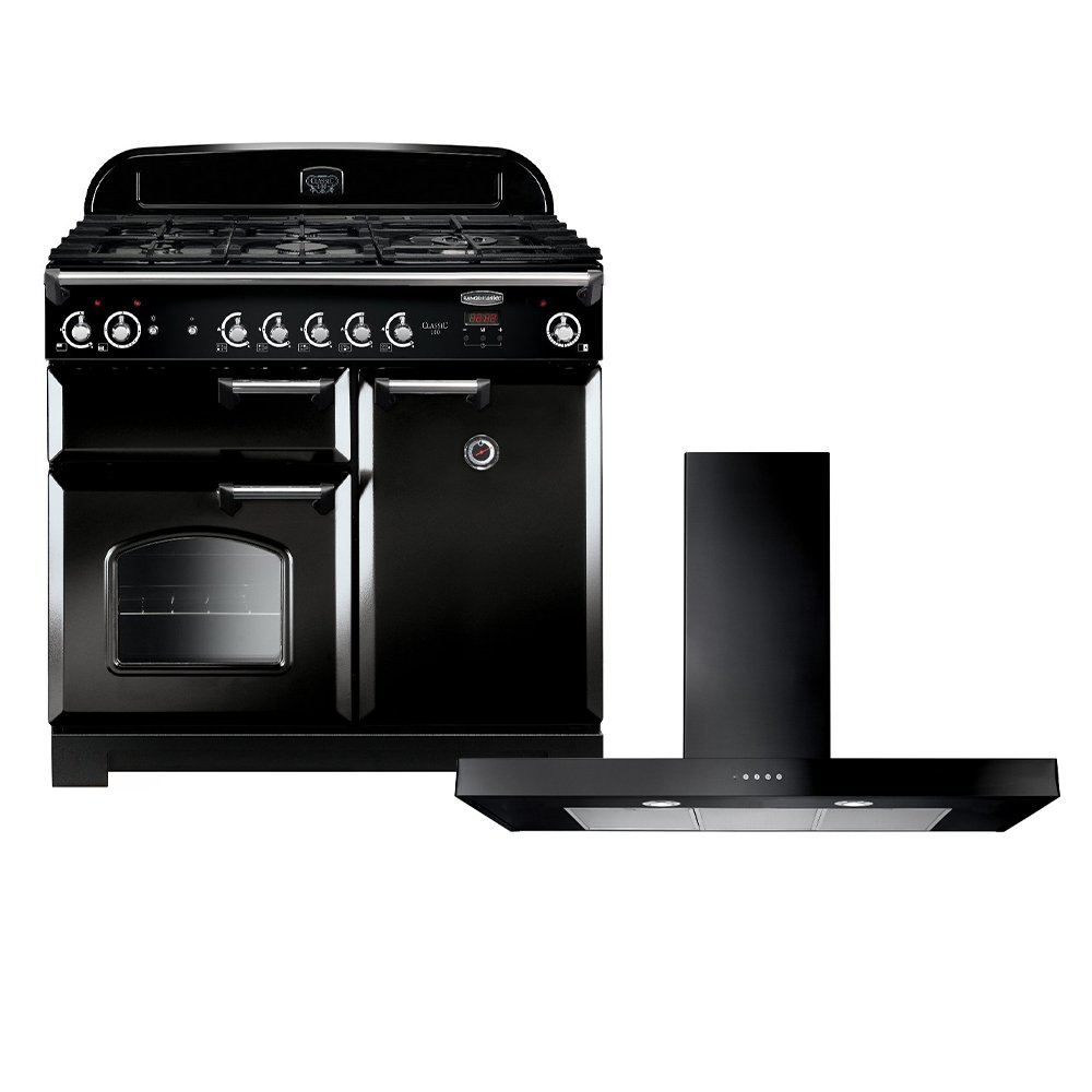 Rangemaster Classic Gas Range Cooker & Hood Pack, A+ Rated
