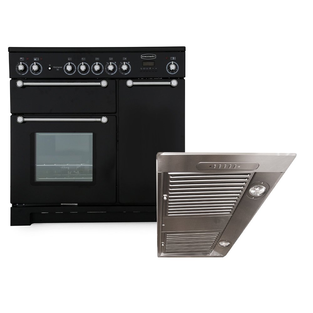 Rangemaster Kitchener Ceramic Range Cooker & Hood Pack, A Rated