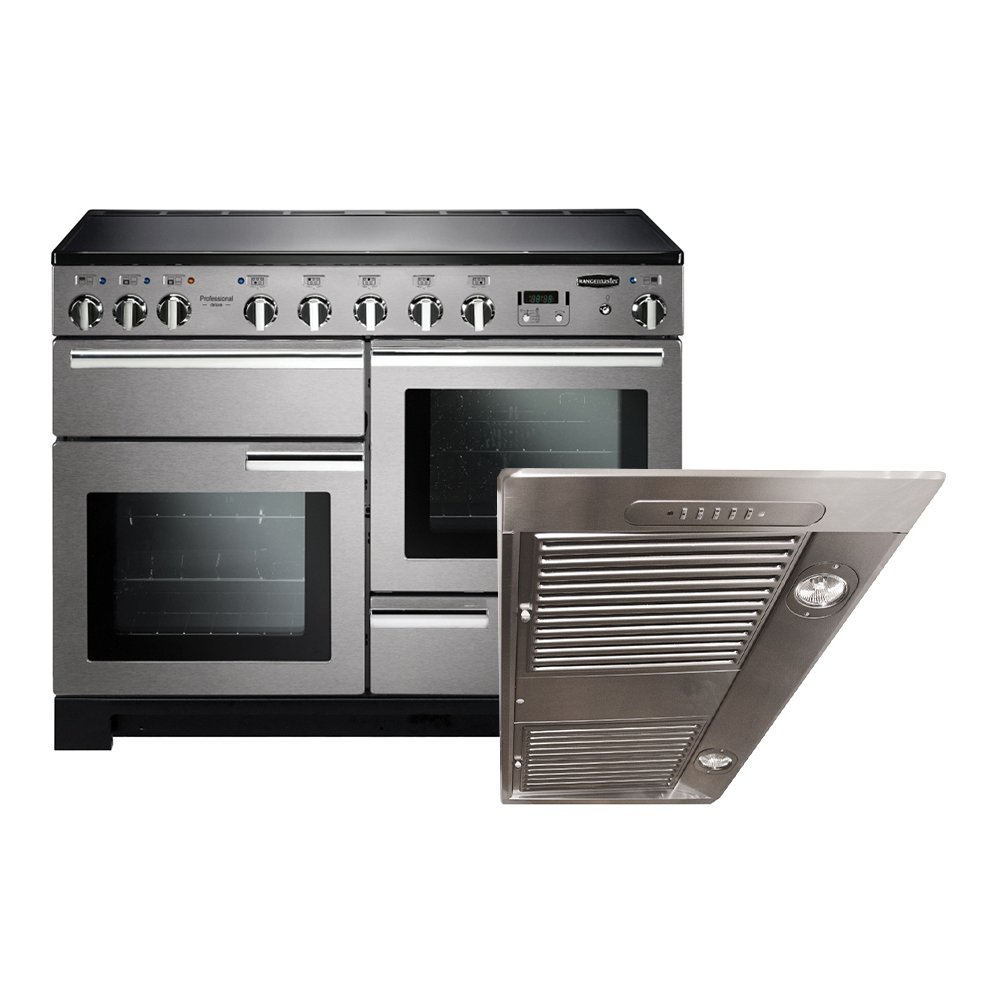 Rangemaster Professional Deluxe Induction Range Cooker & Hood Pack, A Rated