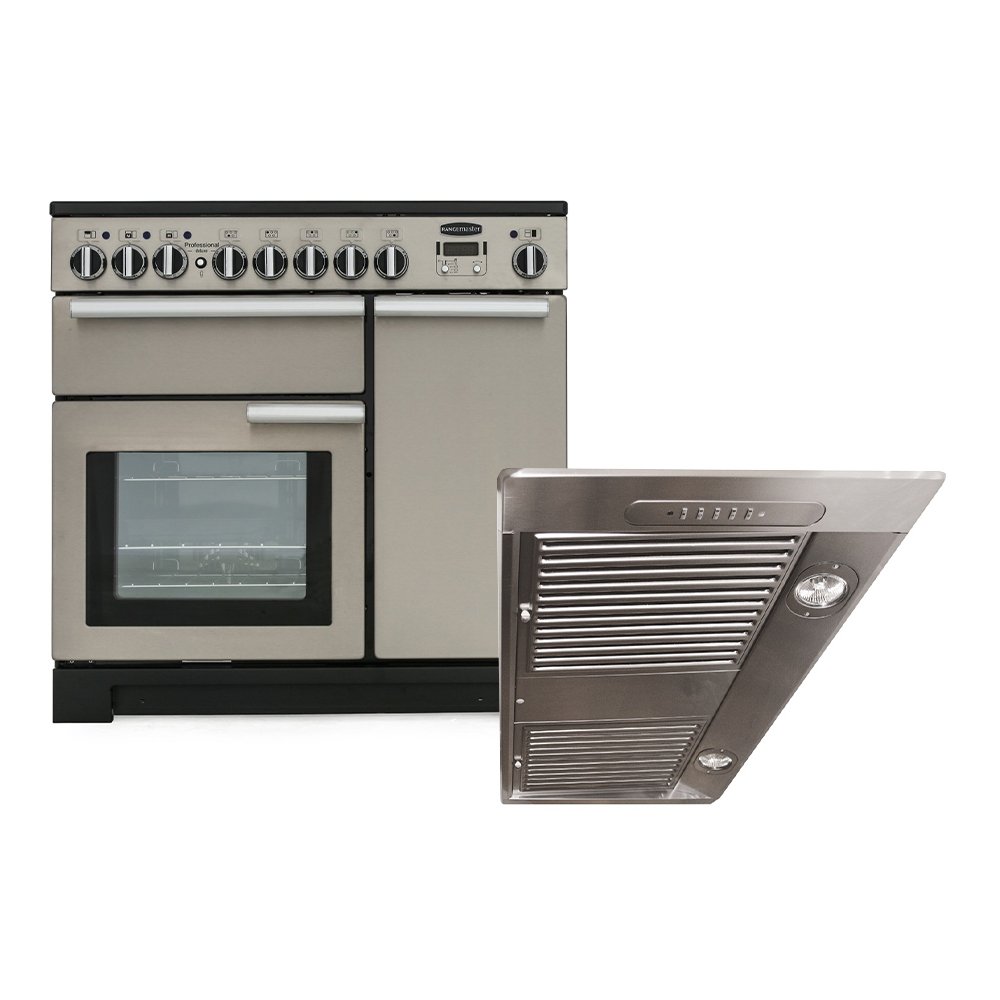Rangemaster Professional Deluxe Induction Range Cooker & Hood Pack, A Rated