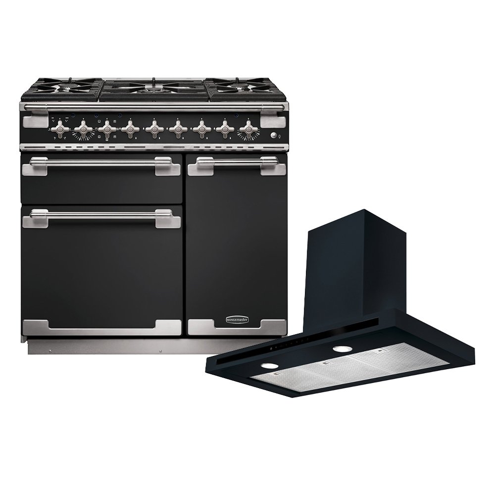 Rangemaster Elise Dual Fuel Range Cooker & Hood Pack, A Rated