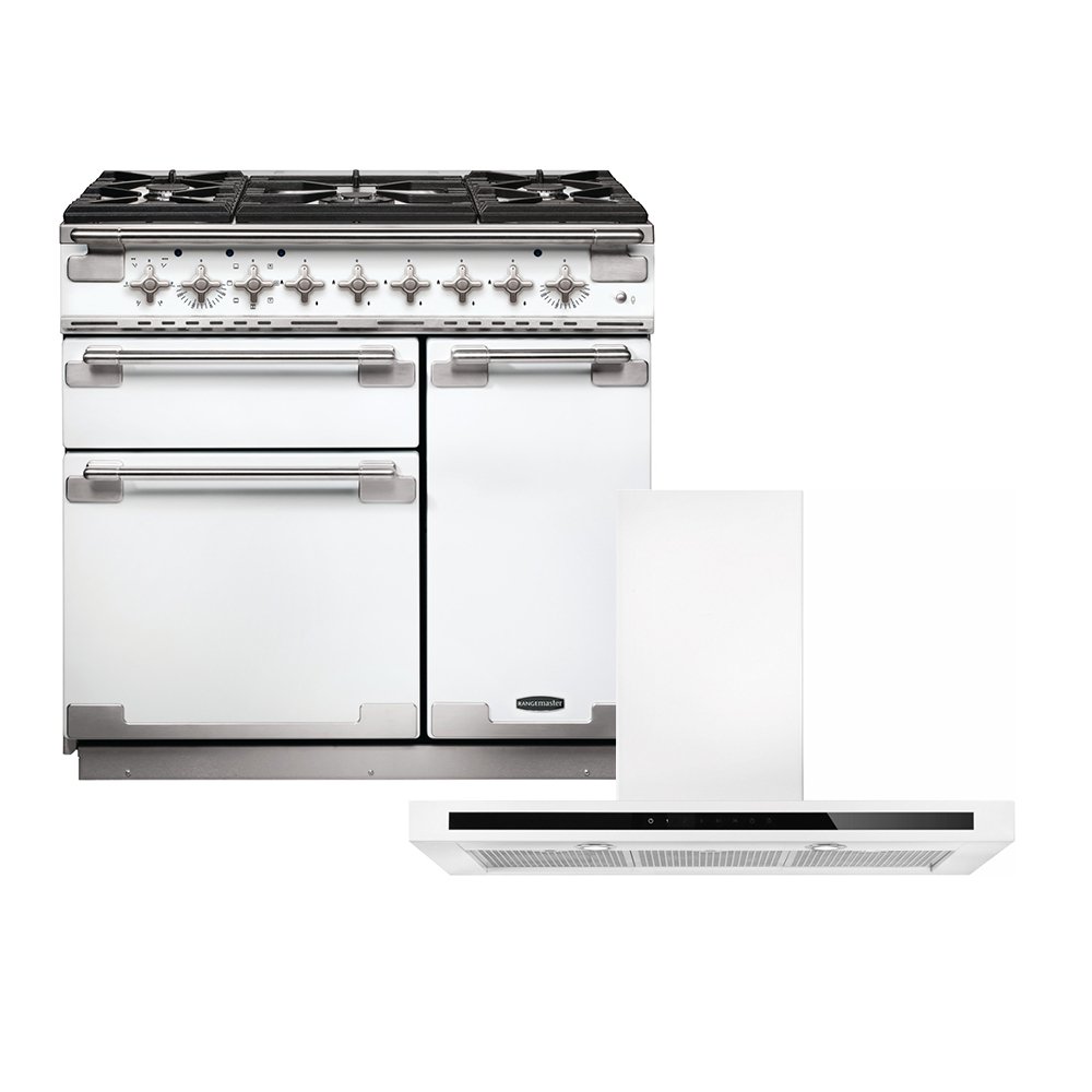 Rangemaster Elise Dual Fuel Range Cooker & Hood Pack, A Rated
