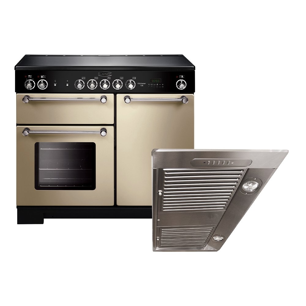 Rangemaster Kitchener Ceramic Range Cooker & Hood Pack, A Rated