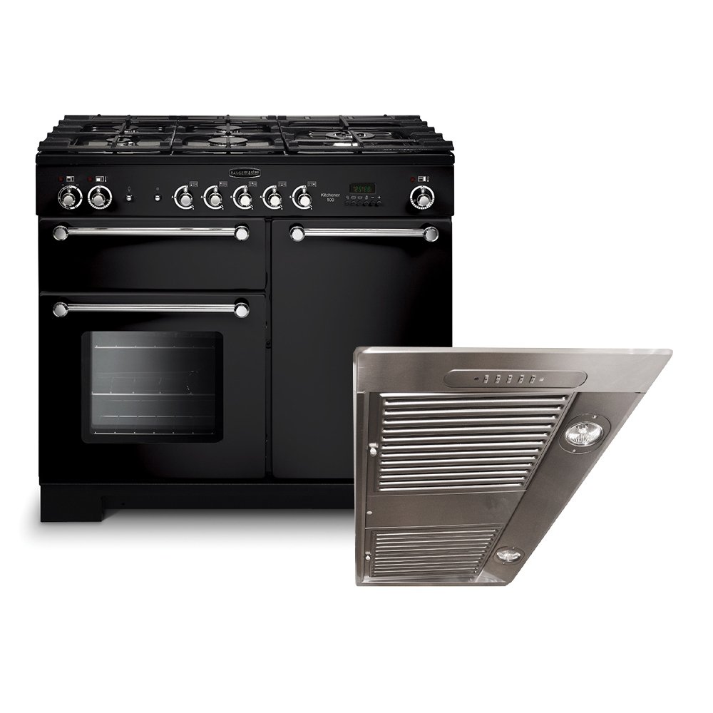 Rangemaster Kitchener Gas Range Cooker & Hood Pack, A Rated