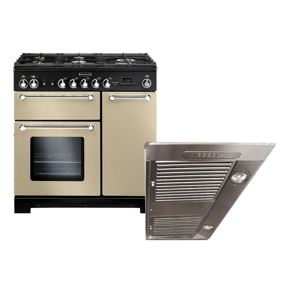 Rangemaster Kitchener Dual Fuel Range Cooker & Hood Pack