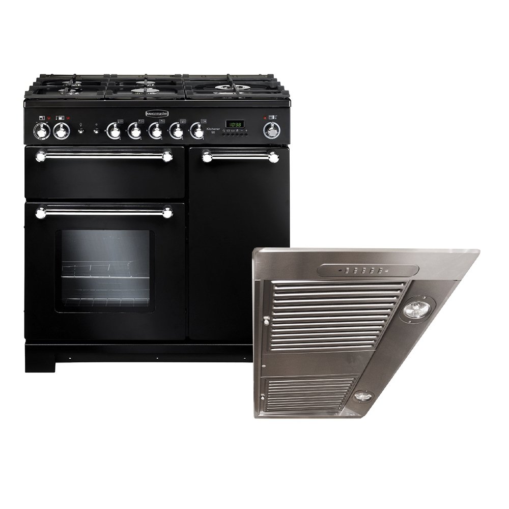 Rangemaster Kitchener Gas Range Cooker & Hood Pack, A+ Rated