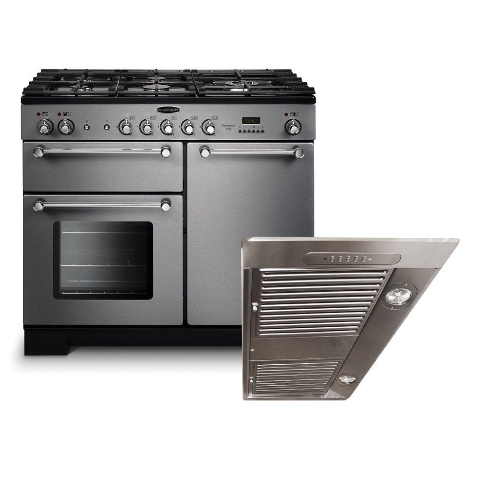 Rangemaster Kitchener Gas Range Cooker & Hood Pack, A Rated