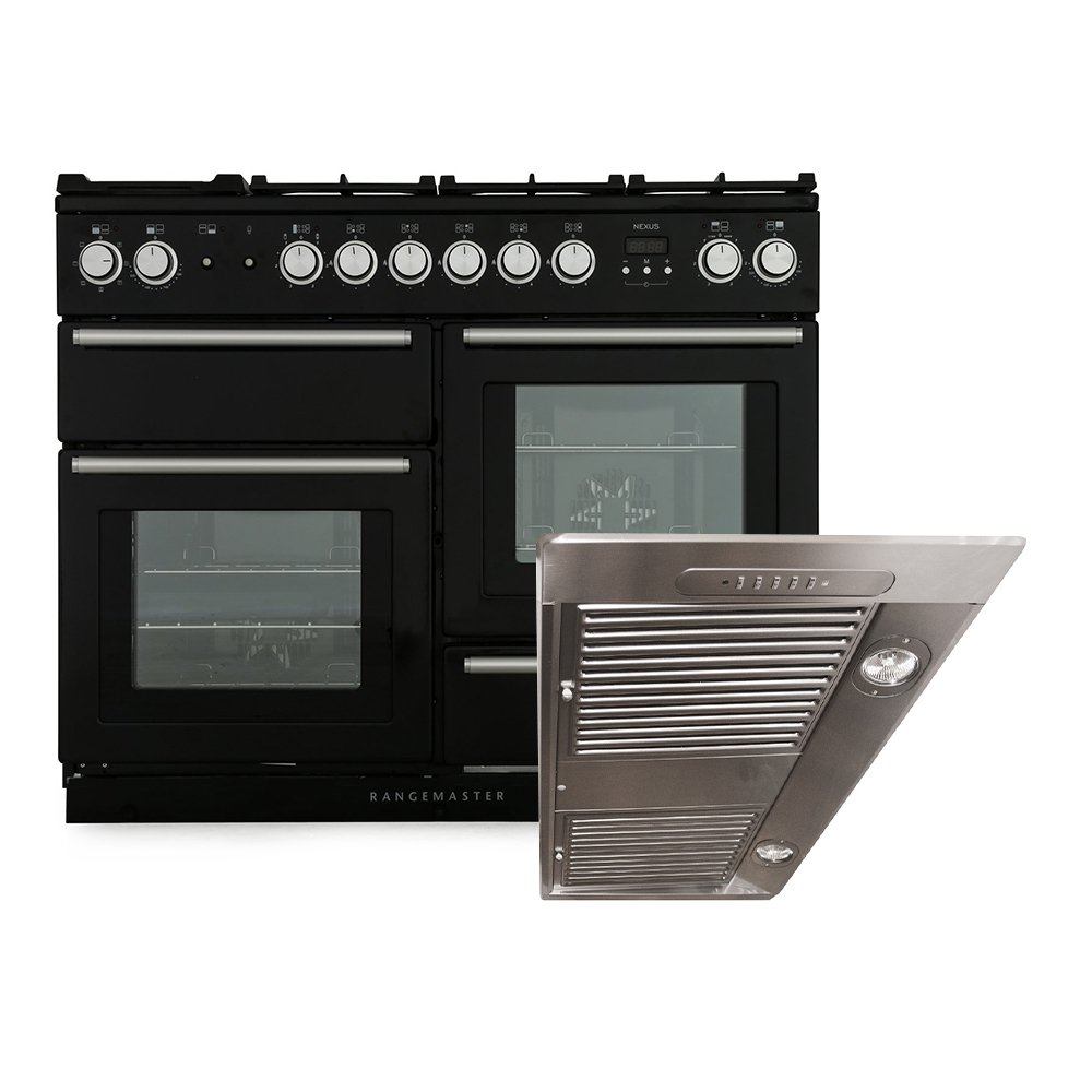 Rangemaster Nexus Dual Fuel Range Cooker & Hood Pack, A Rated